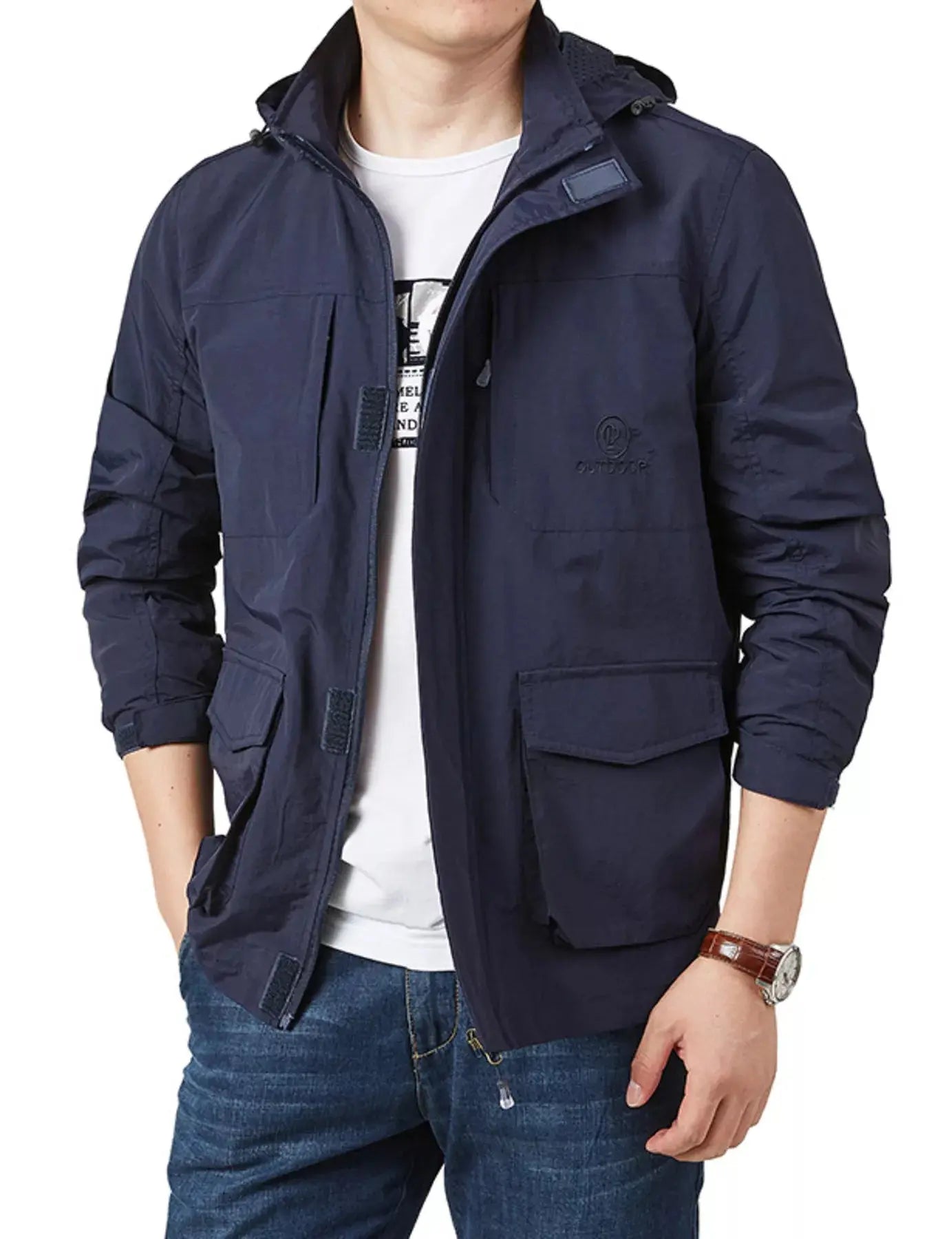Men's Plus Size Lightweight Hooded Jacket Simply Love