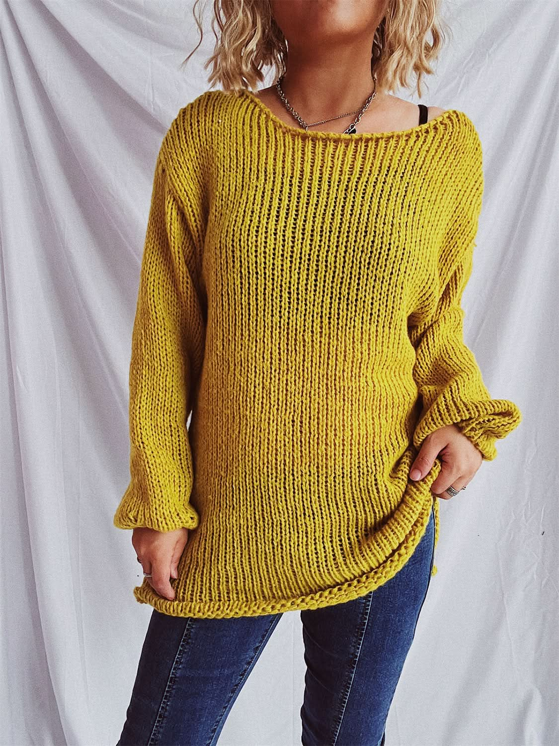 Chic boat neck sweater for women