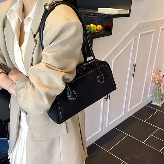 Velvet Shoulder Bag with Leather Strap Simply Love