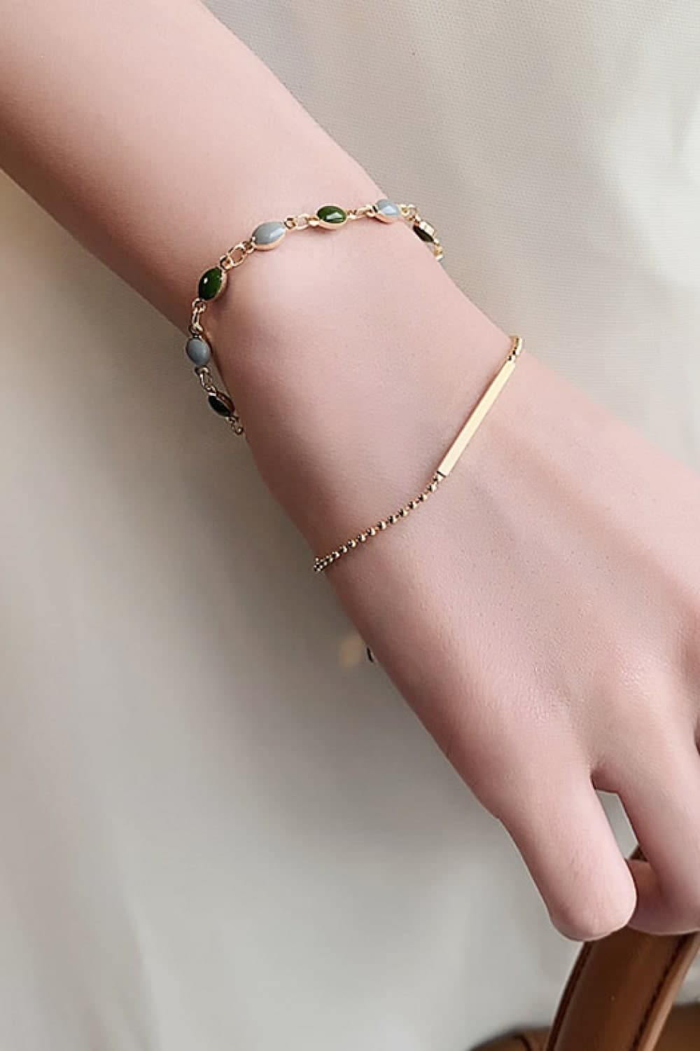 Alloy Double-Layered Bracelet.