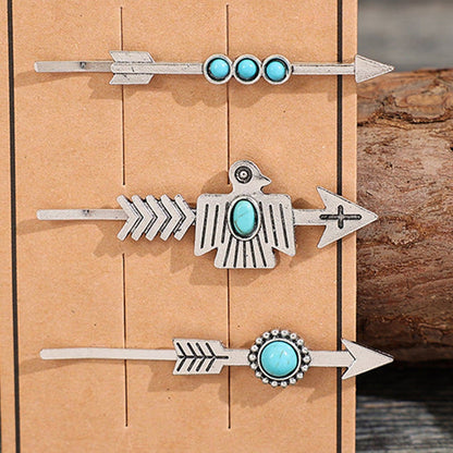 3 PCS/Set Artificial Turquoise Hair Pins.