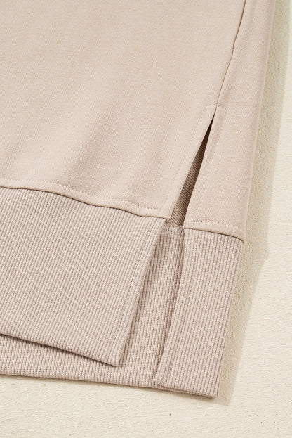 Jet Stream Oversize Slit Sweatshirt And Ribbed Leggings Set