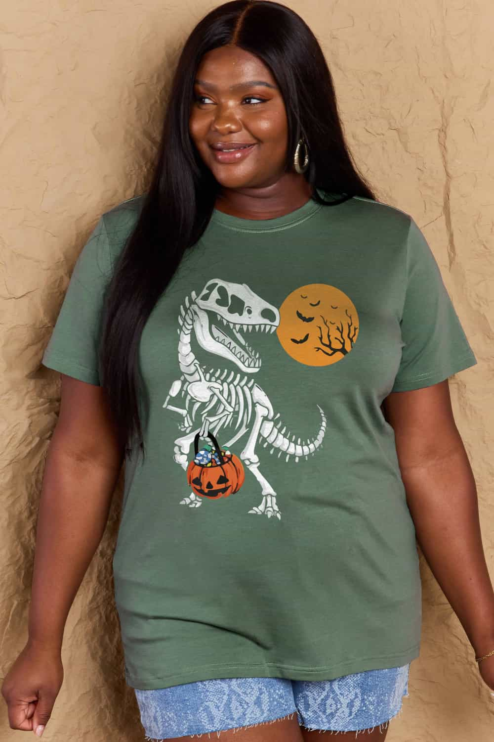 Dinosaur skeleton cotton tee