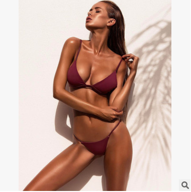 Women Split Solid Color Bikini Swimsuit Sexy Bikini Bella Mia