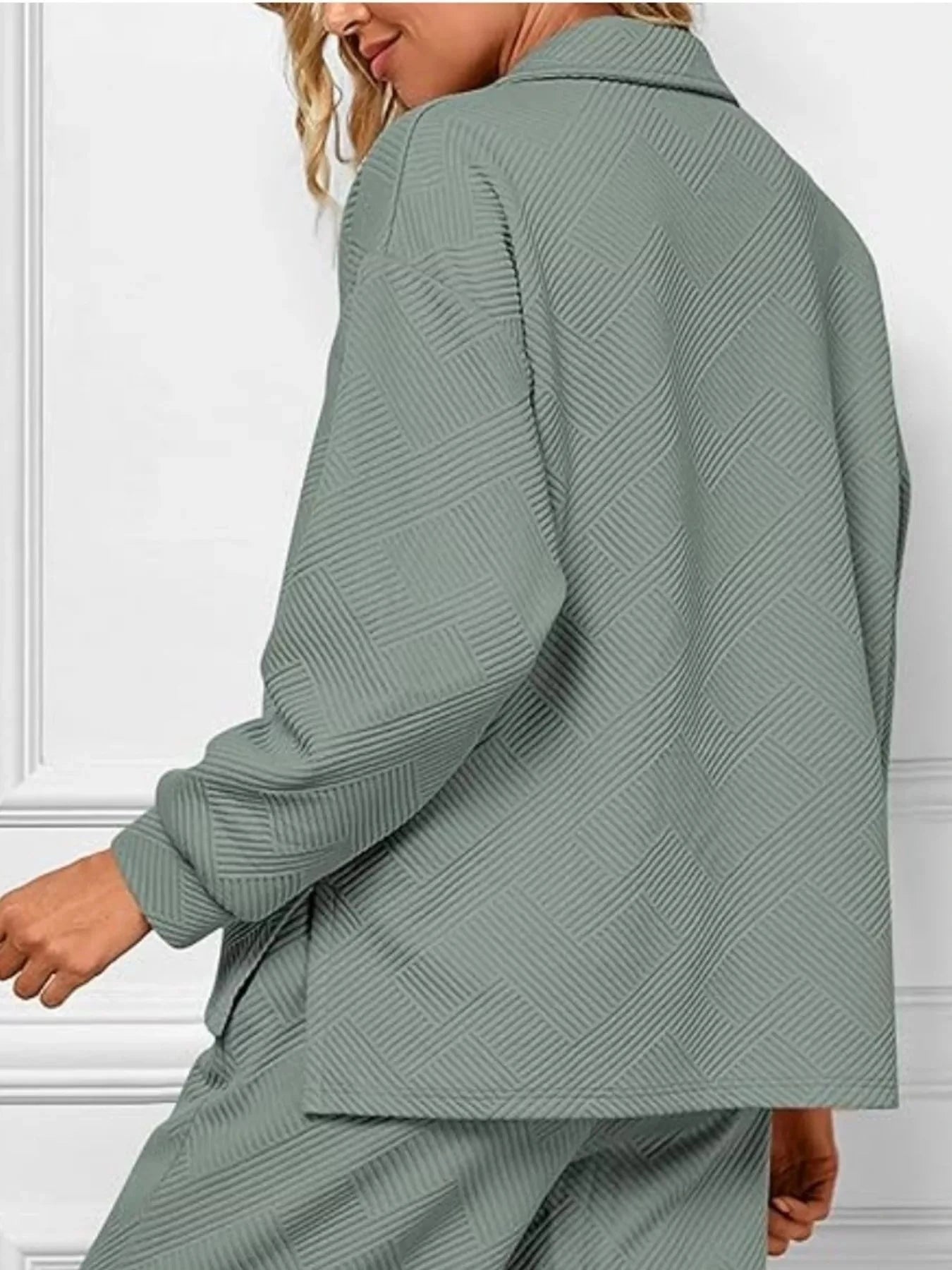 Side Slit Textured Top and Drawstring Pants Set Coco’s Tee Boutique