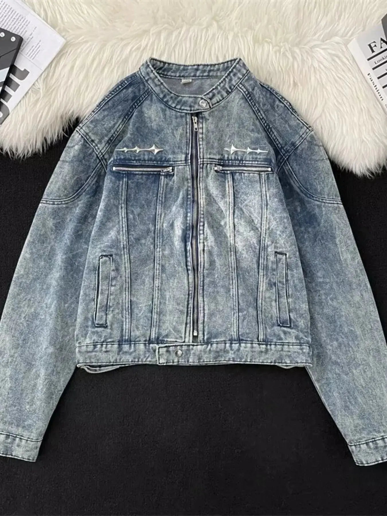 Men's Zip Up Denim Jacket Simply Love
