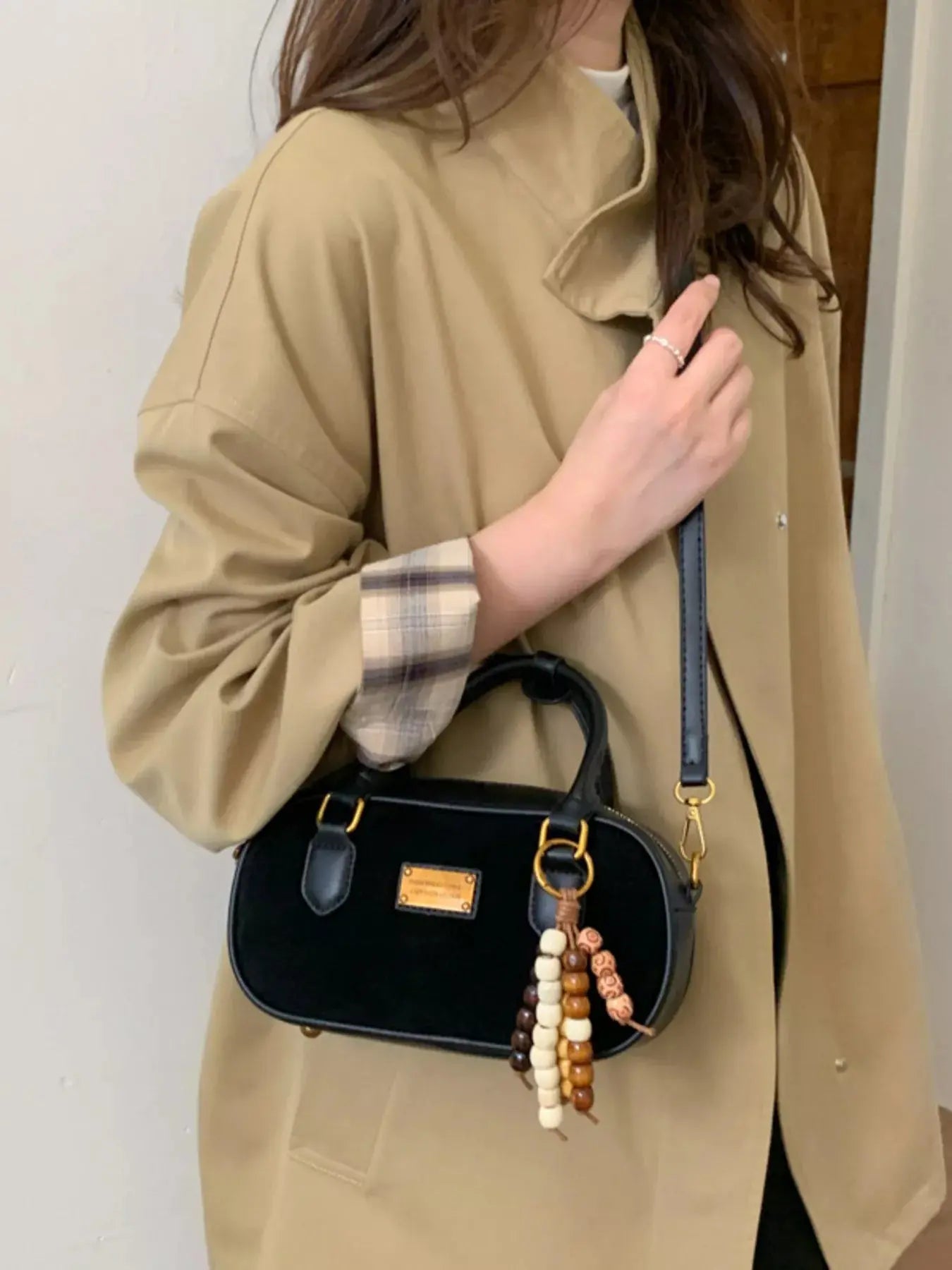 Small PU Leather Top Handle Crossbody Bag With Adjustable Strap Imported Simply Love