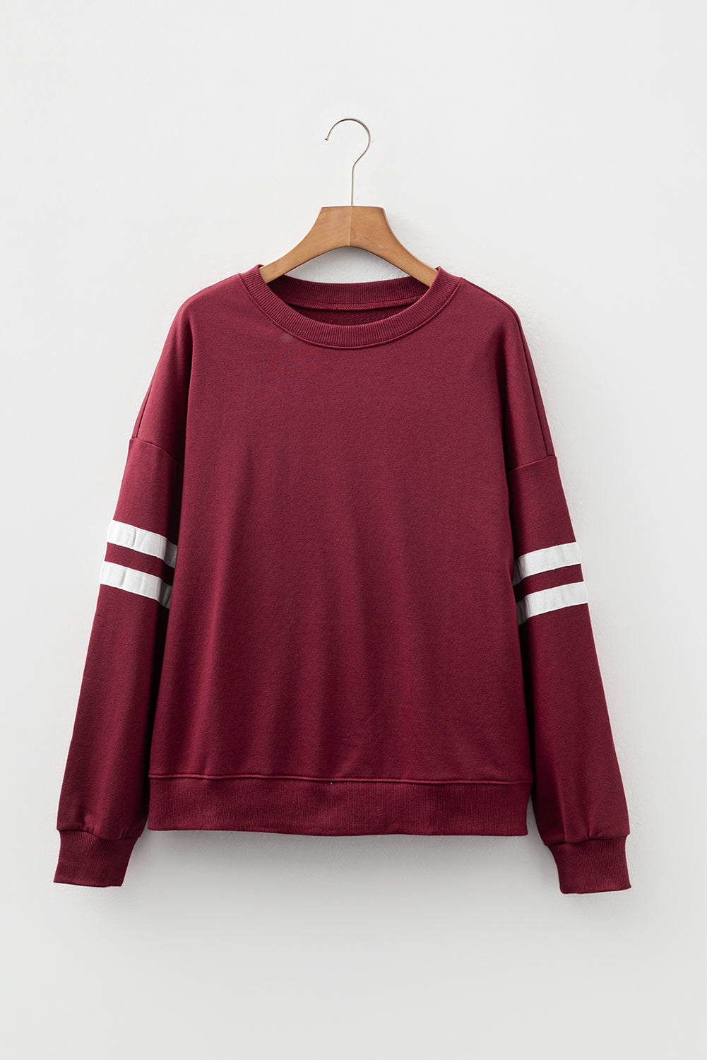 Red Dahlia Varsity Oversized Striped Detail Sweatshirt