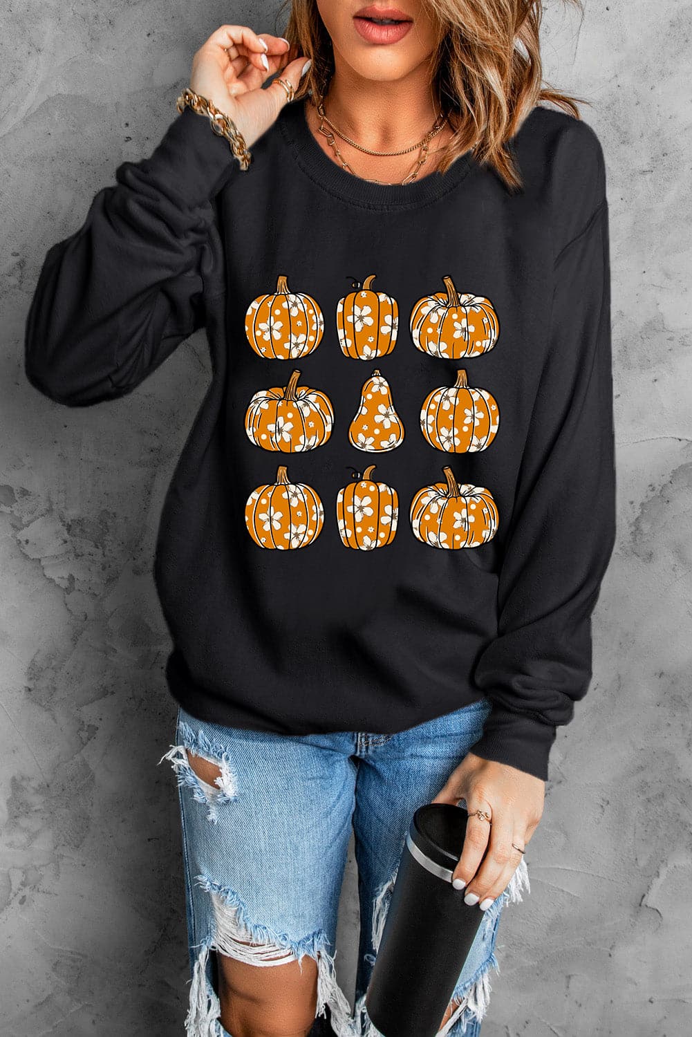 Pumpkin Round Neck Long Sleeve SweatshirtFeatures: Basic style
Sheer: Opaque
Stretch: No stretch
Material composition: 50% polyester, 50% cotton
Care instructions: Machine wash cold. Tumble dry low.
ImporteLove Salve Pumpkin Round Neck Long Sleeve SweatshirtSweatshirts & Hoodies