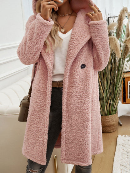 Cozy teddy coat with pockets