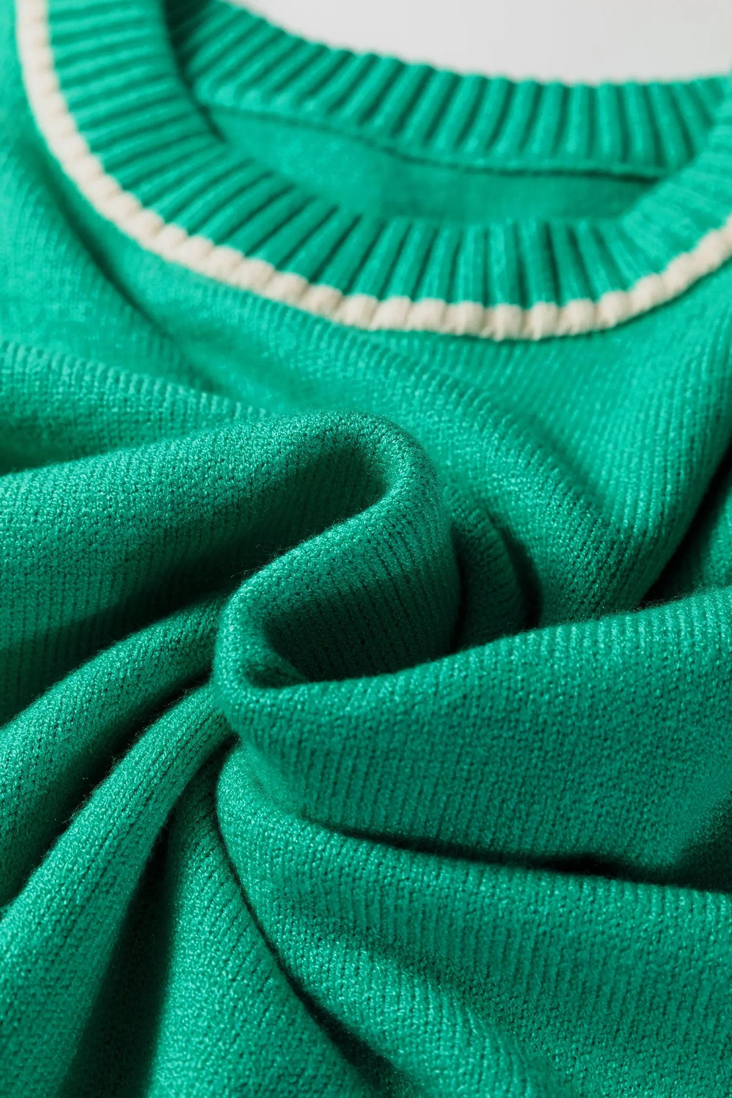 Sea Green Contrast Detail Drop Shoulder Baggy Oversized Knit Sweater Dear-Lover Dropshipping