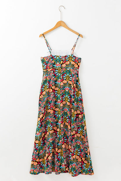 Premium Danielle Boho Floral High Waist Maxi Dress for Summer Festivities