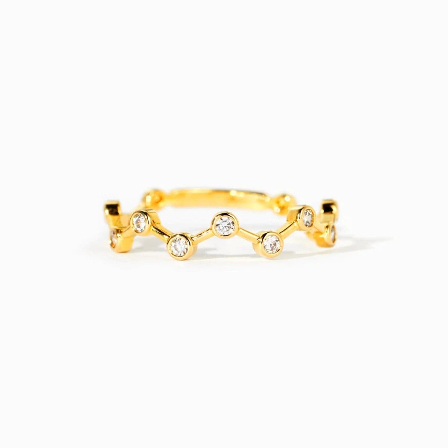 18K Gold-Plated 925 Sterling Silver Zircon Ring.