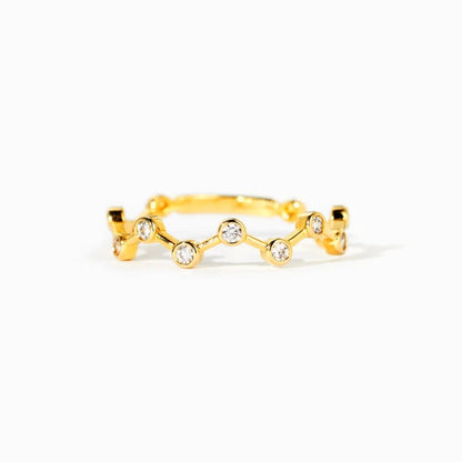 18K Gold-Plated 925 Sterling Silver Zircon Ring.