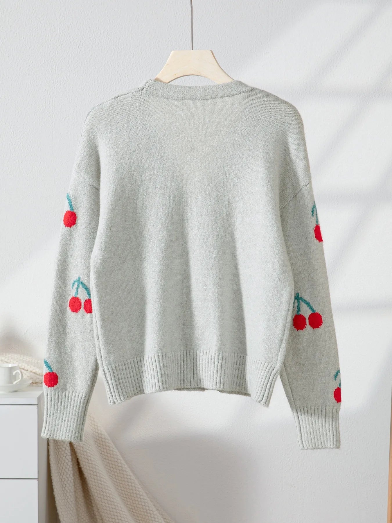 Cherry Button-Up Knit Cardigan Coco’s Tee Boutique