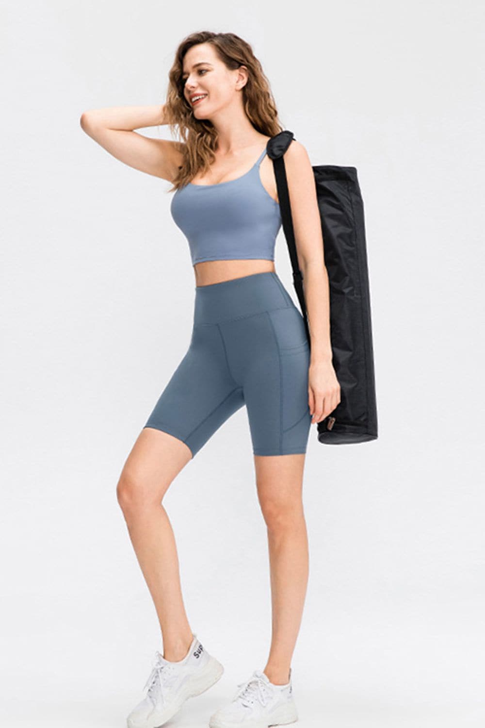 Wide Waistband Sports Shorts with Pockets.