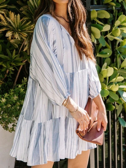 Tassel Striped Batwing Dress for Effortless Style