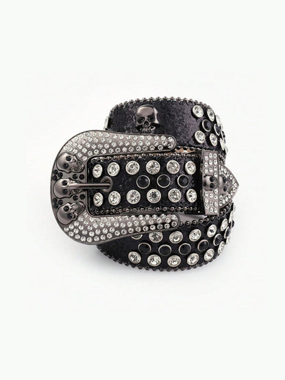 Edgy PU leather skull belt for a bold look