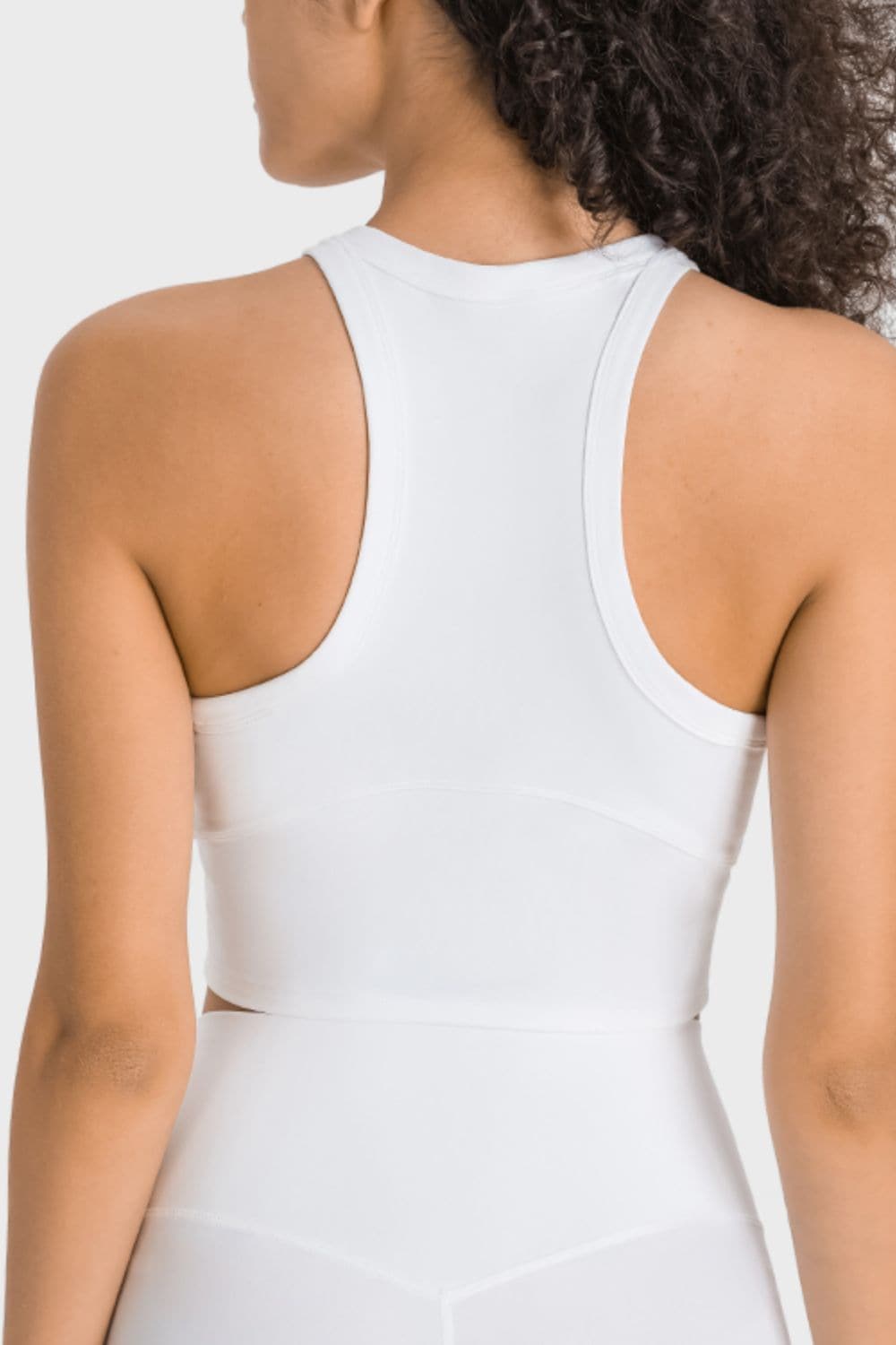 Racerback Cropped Sports Tank.