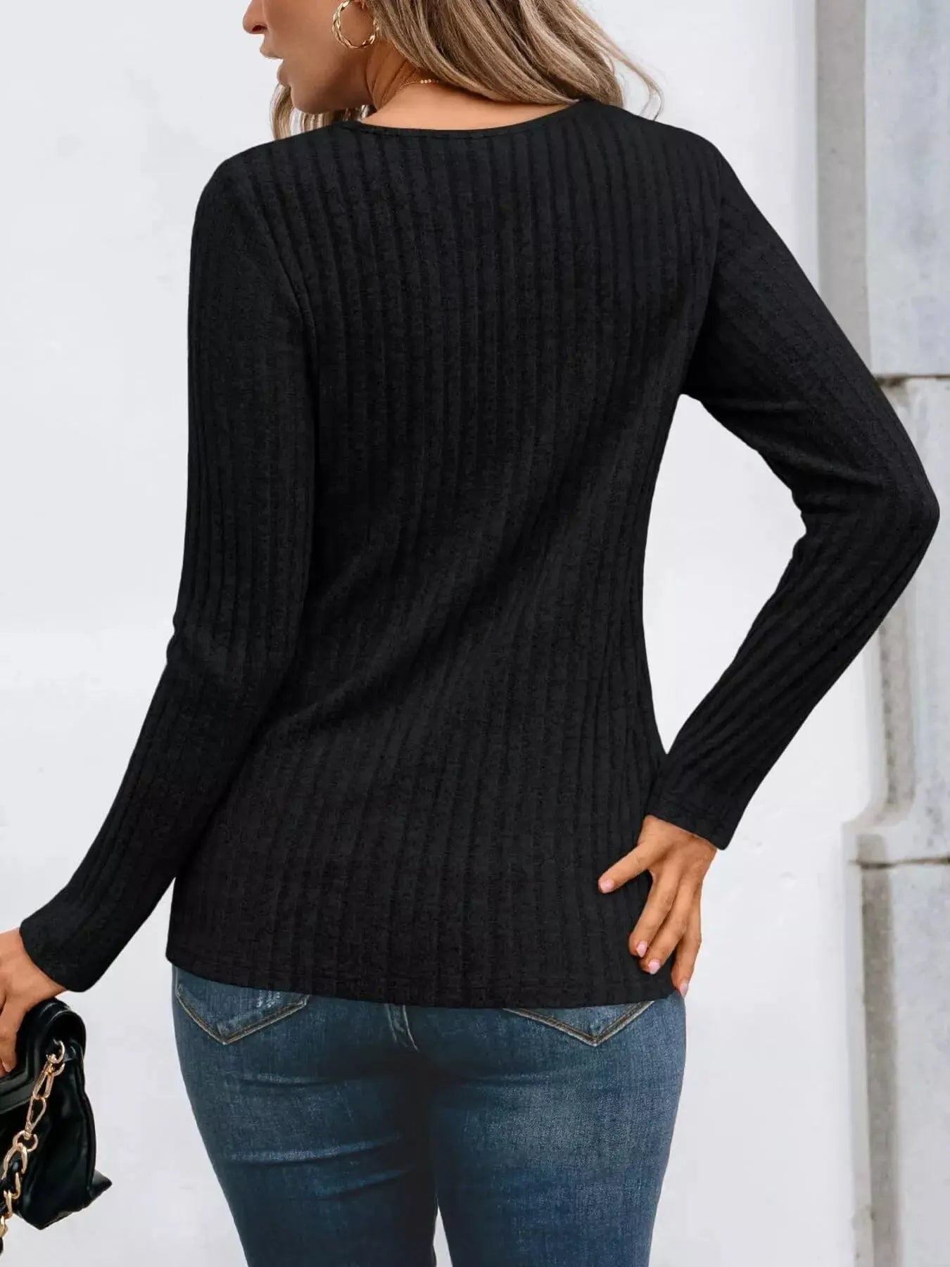 Ribbed Long Sleeve T-Shirt Simply Love