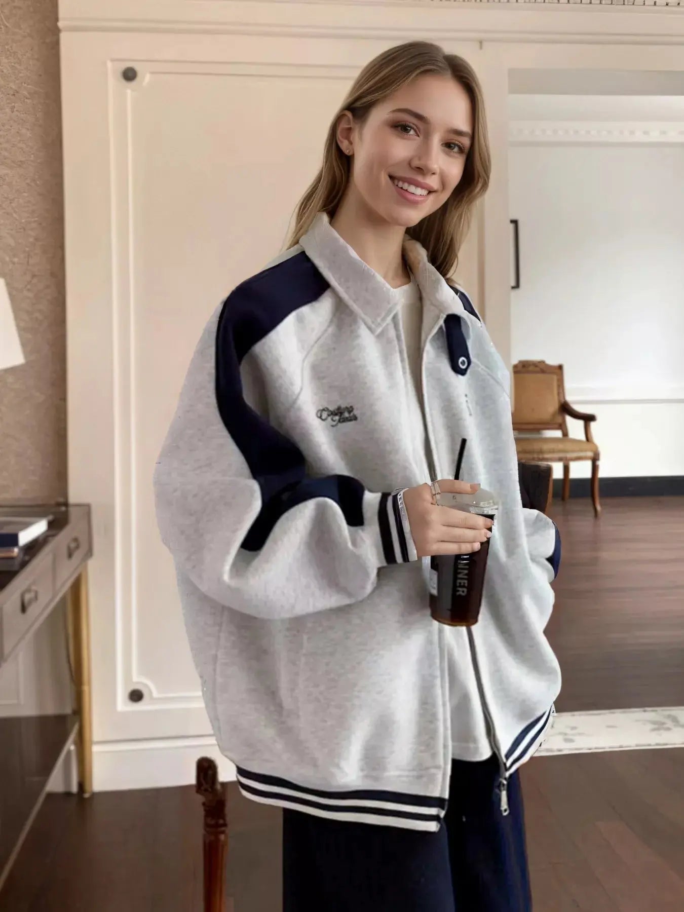 Zip Up Color Block Jacket Simply Love