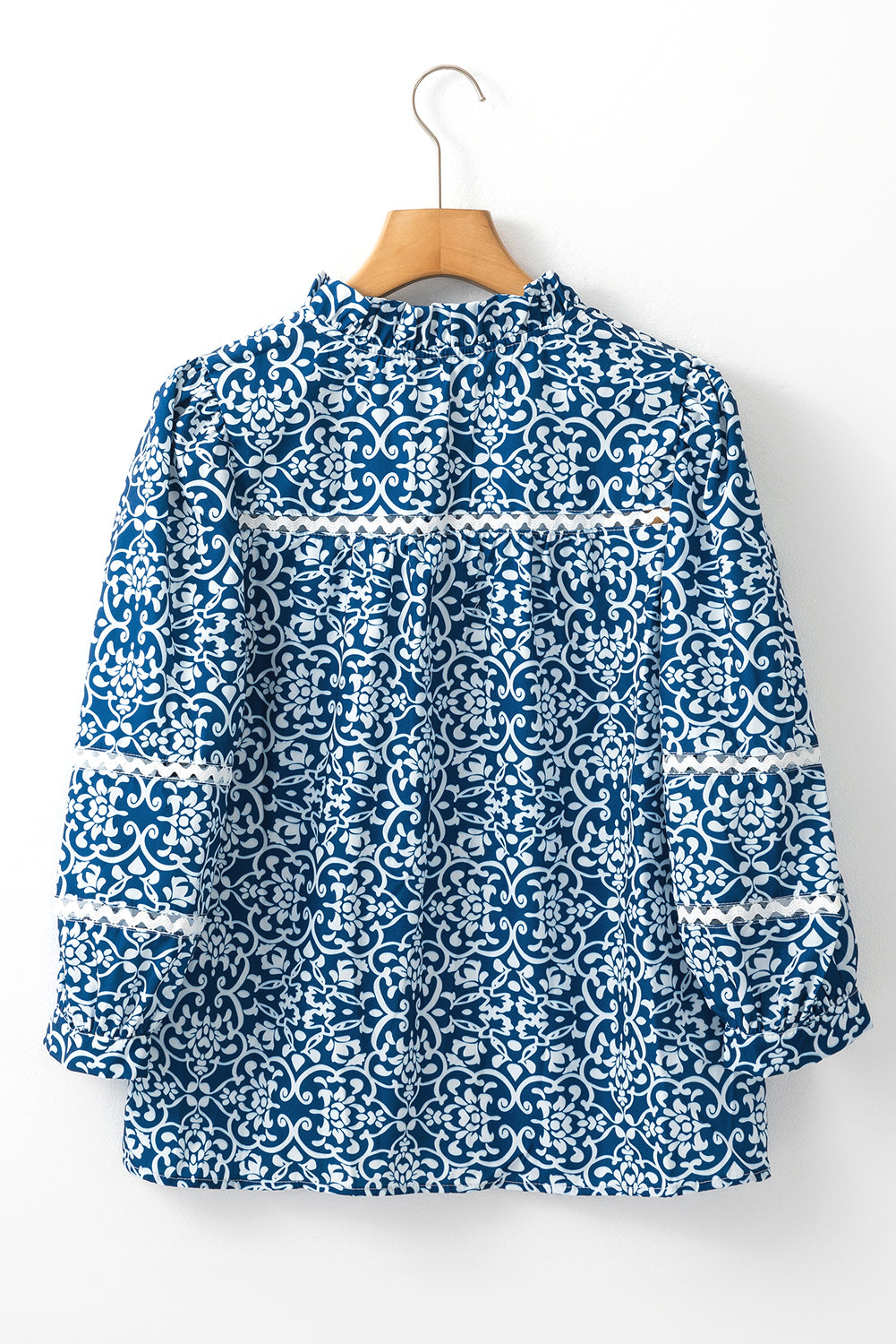 Blue floral button-up shirt