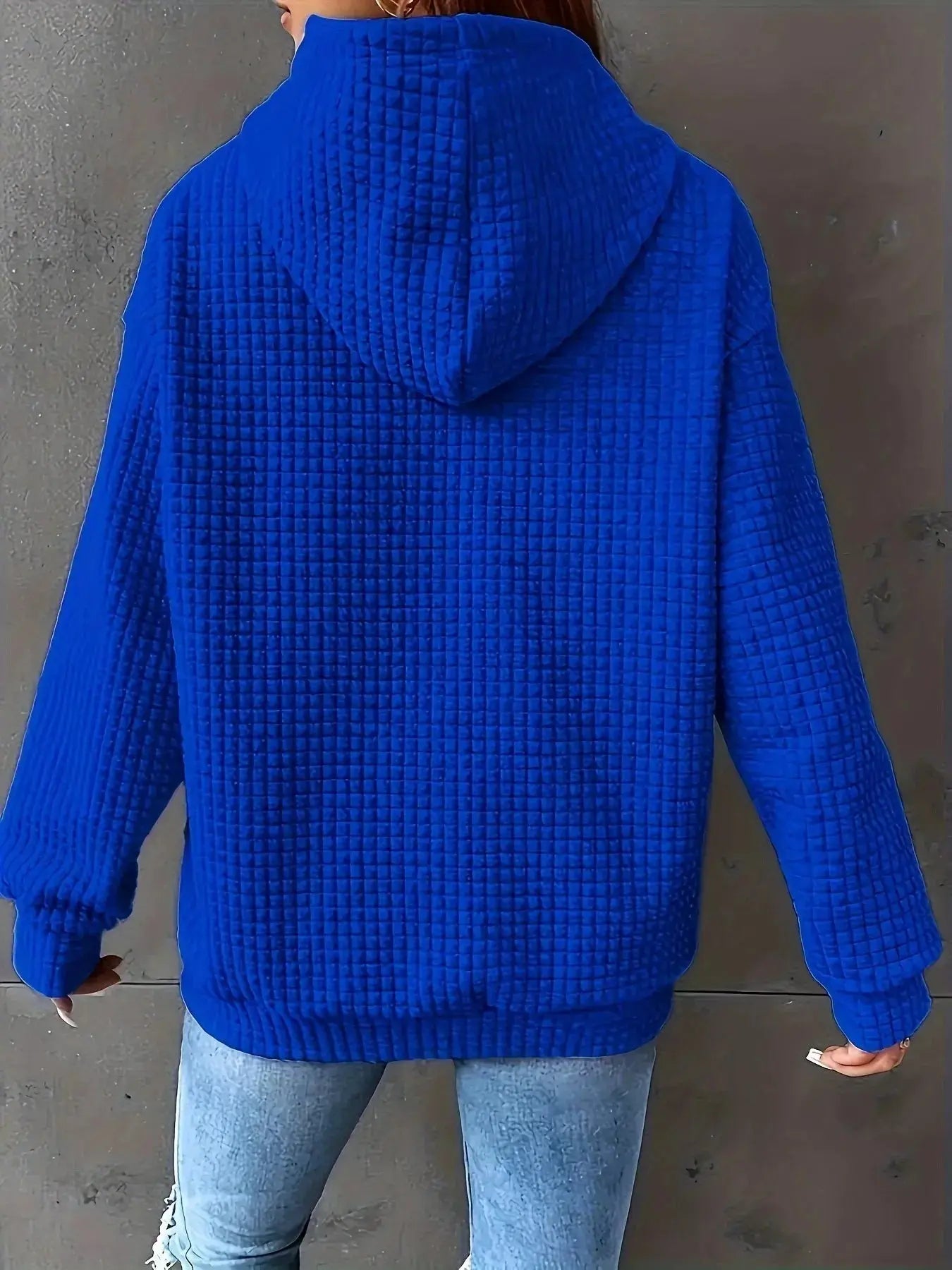 Textured Knit Drawstring Hoodie Simply Love