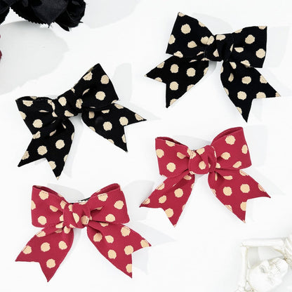 Charming 2-piece polka dot hair bow clips