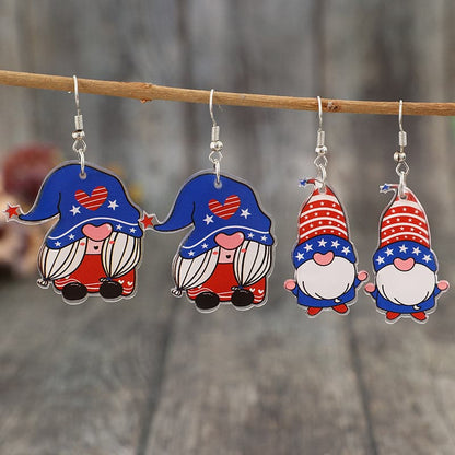 2 Pair Acrylic Gnome Earrings.