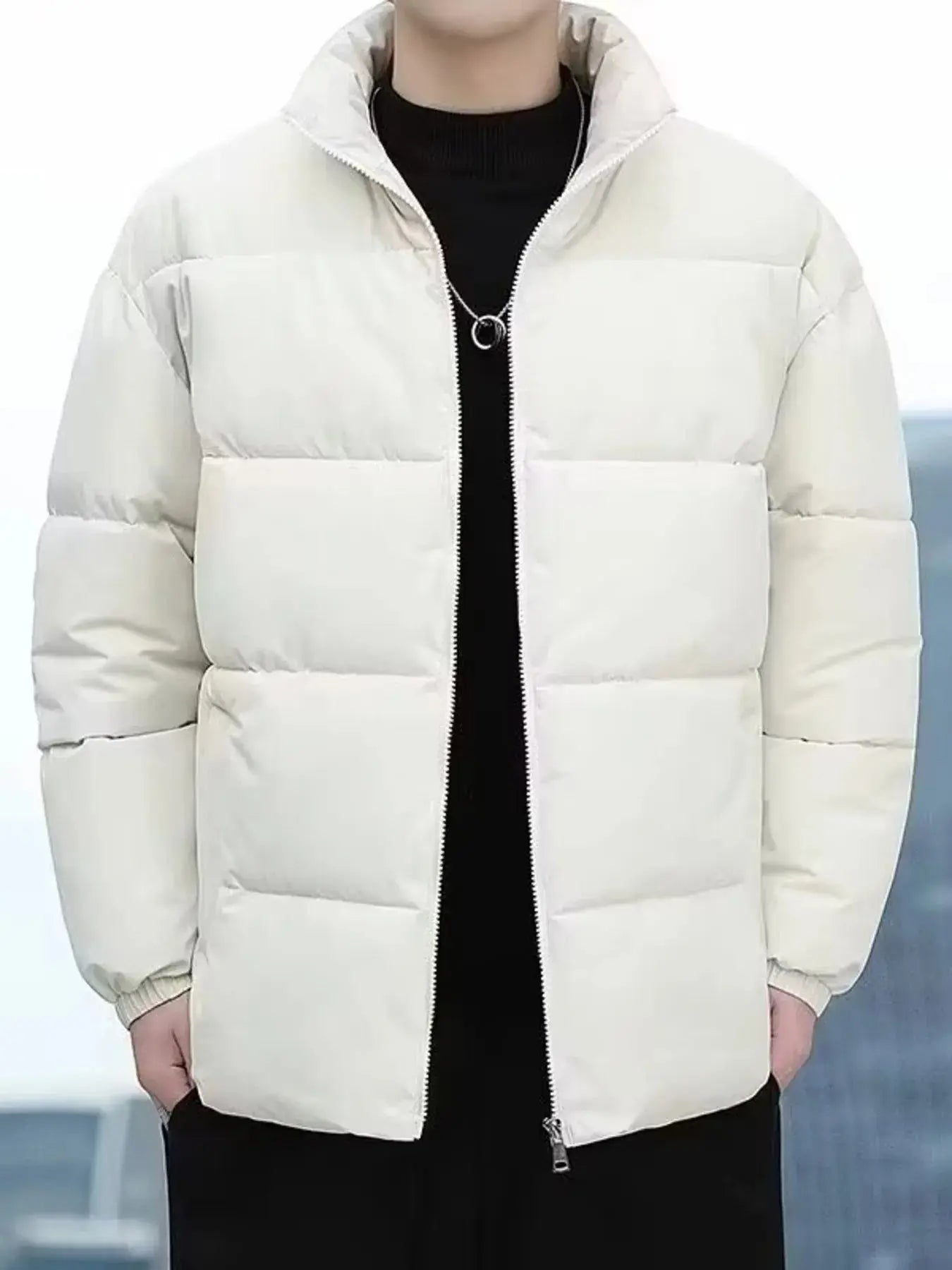 Men's Plus Size Quilted Zip Up Winter Coat Simply Love