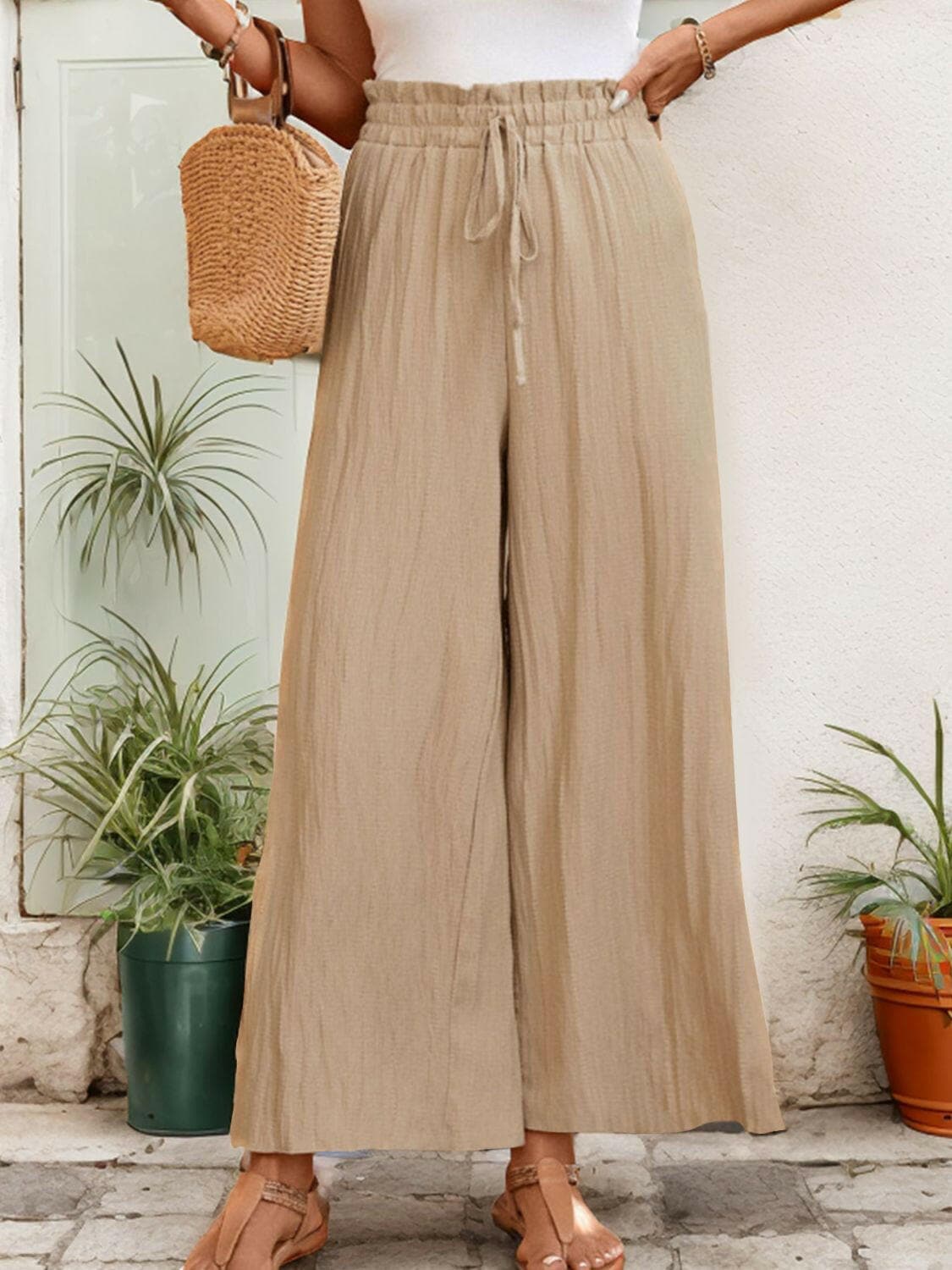 Frill Wide Leg Pants.