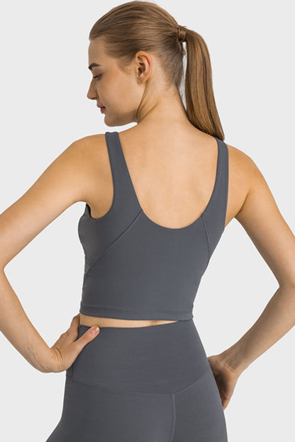 Feel Like Skin Highly Stretchy Cropped Sports Tank.