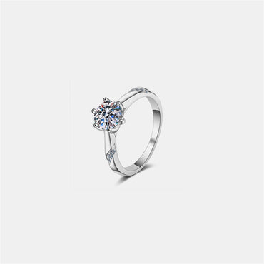 1 Carat Moissanite 925 Sterling Silver Ring.