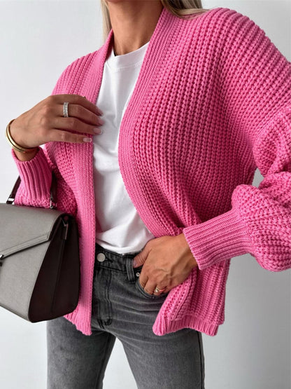 Open Front Dropped Shoulder Cardigan.