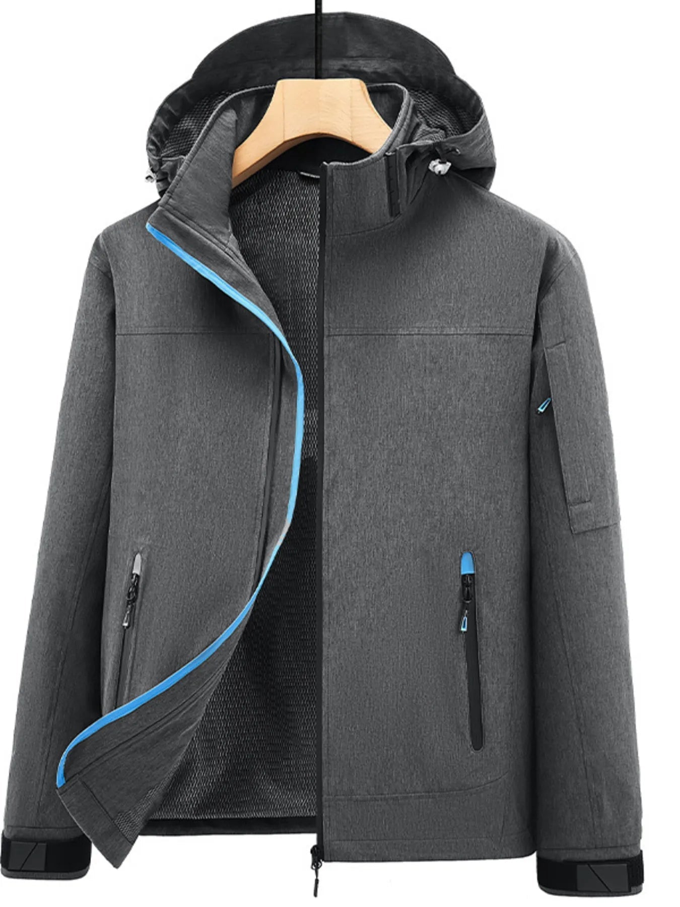 Men's Plus Size Outdoor Zip Up Hooded Jacket Simply Love