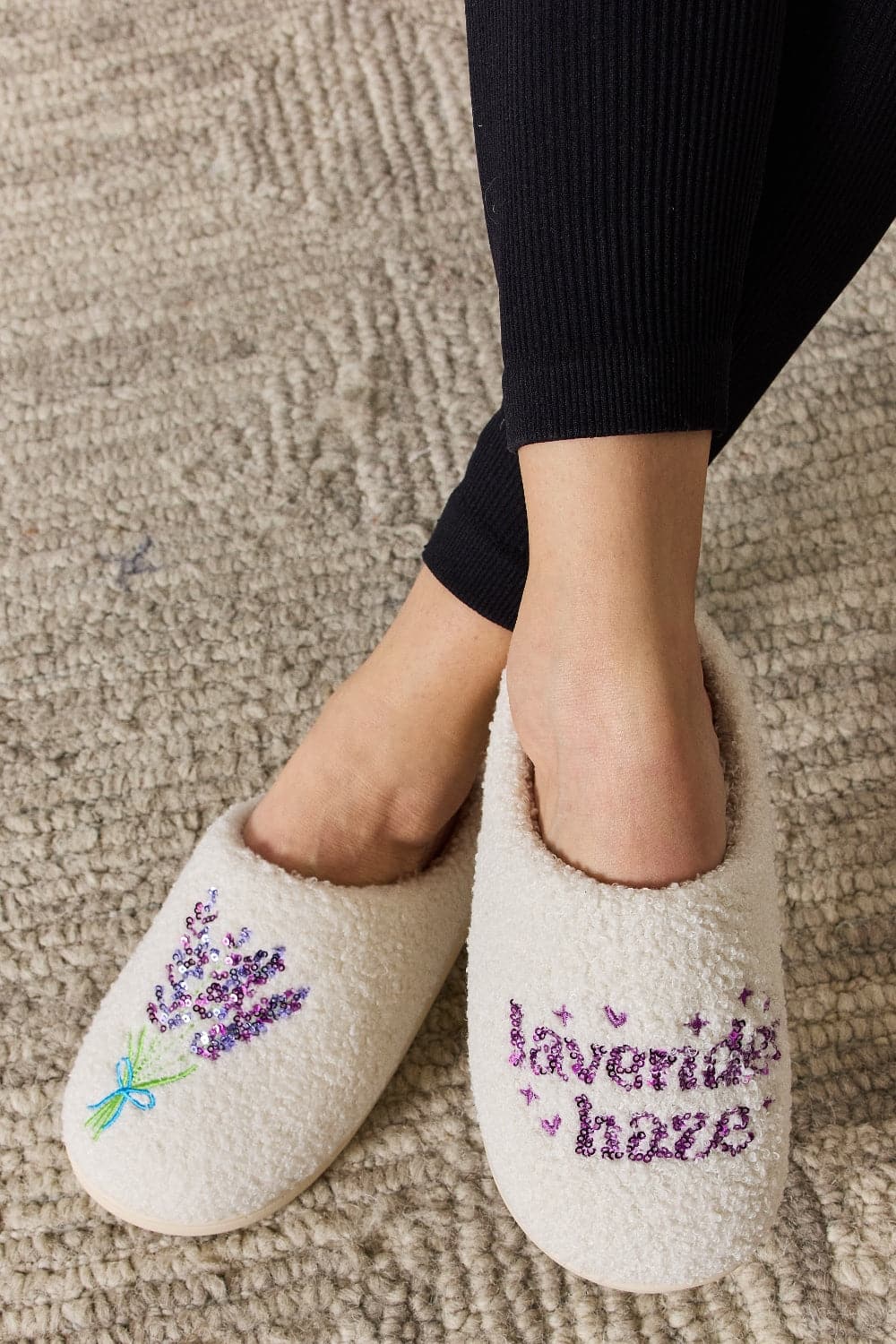 Melody Sequin Pattern Cozy Slippers.