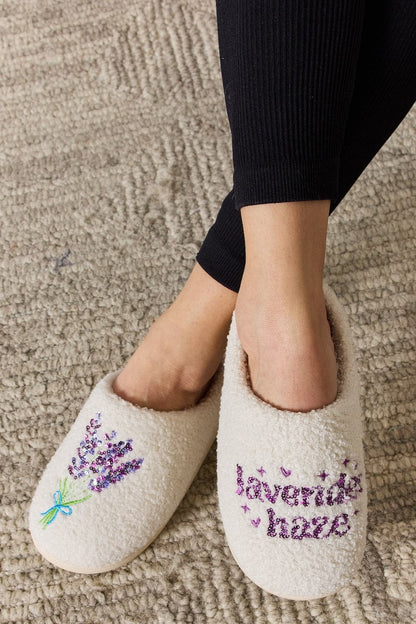 Melody Sequin Pattern Cozy Slippers.