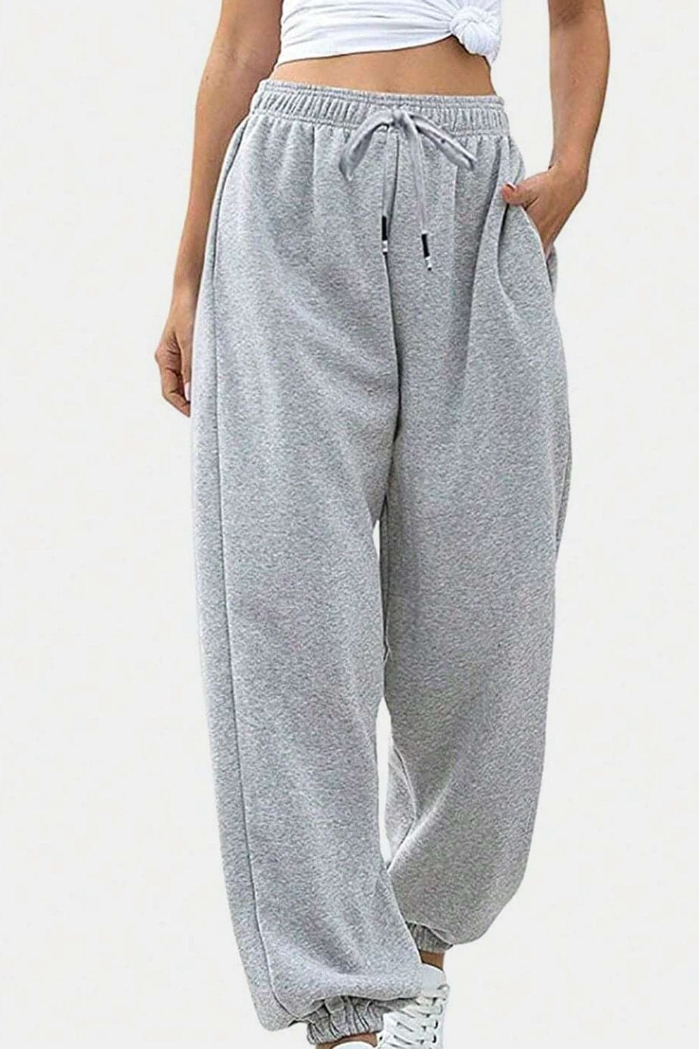 Comfy pocketed joggers with an elastic waistband