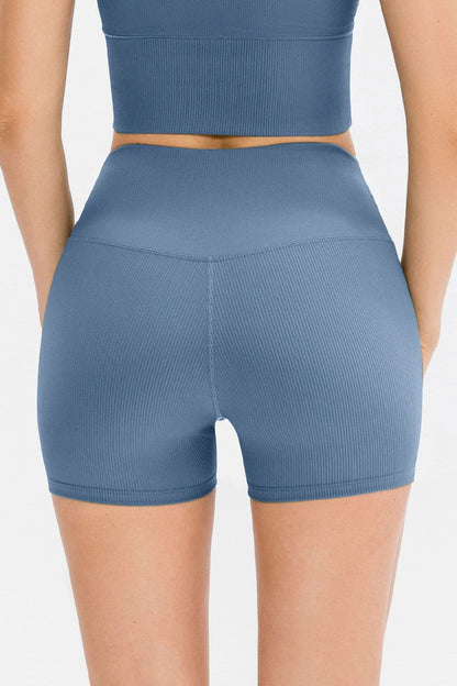 Slim Fit Wide Waistband Sports Shorts.