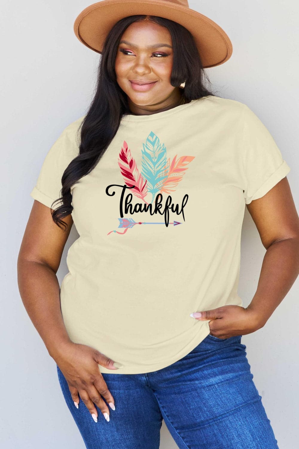 Simply Love Full Size THANKFUL Graphic T-Shirt.