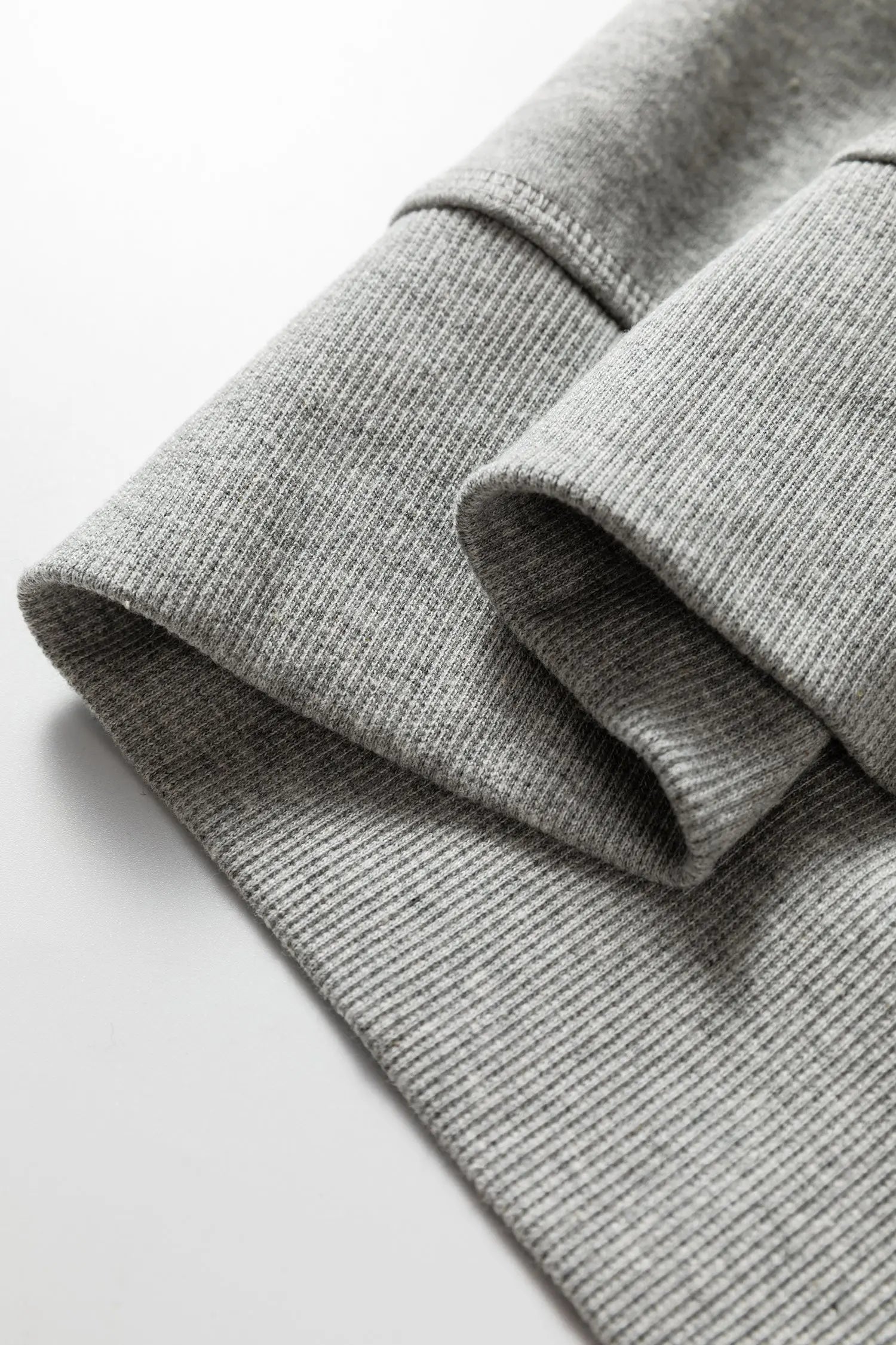 Gray Contrast Rope Drawstring Baggy Hoodie With Ruffle Trim Drop Shoulder Dear-Lover Dropshipping