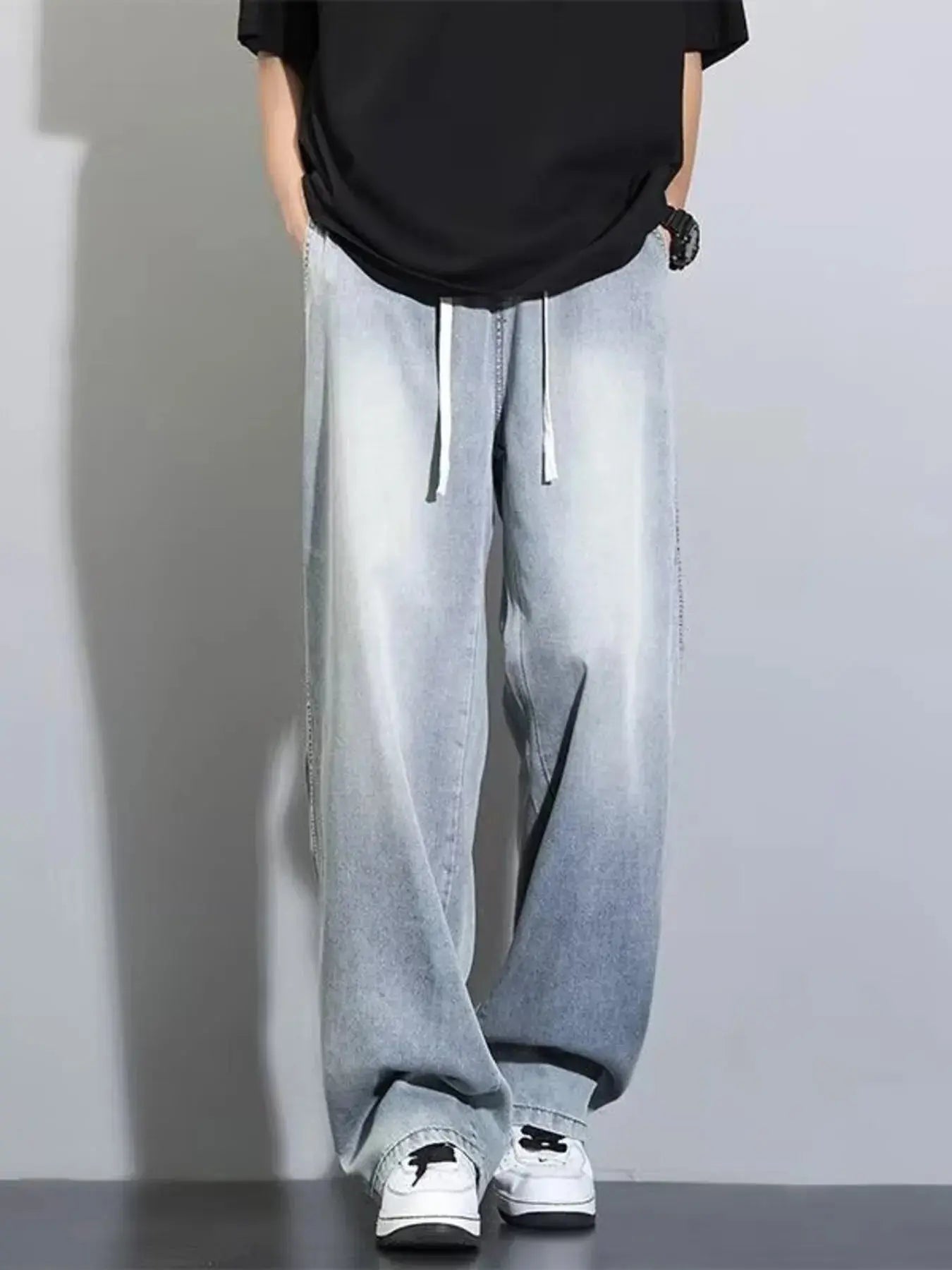 Men's Full Size Vintage Wash Wide Leg Jeans Plus Size Simply Love
