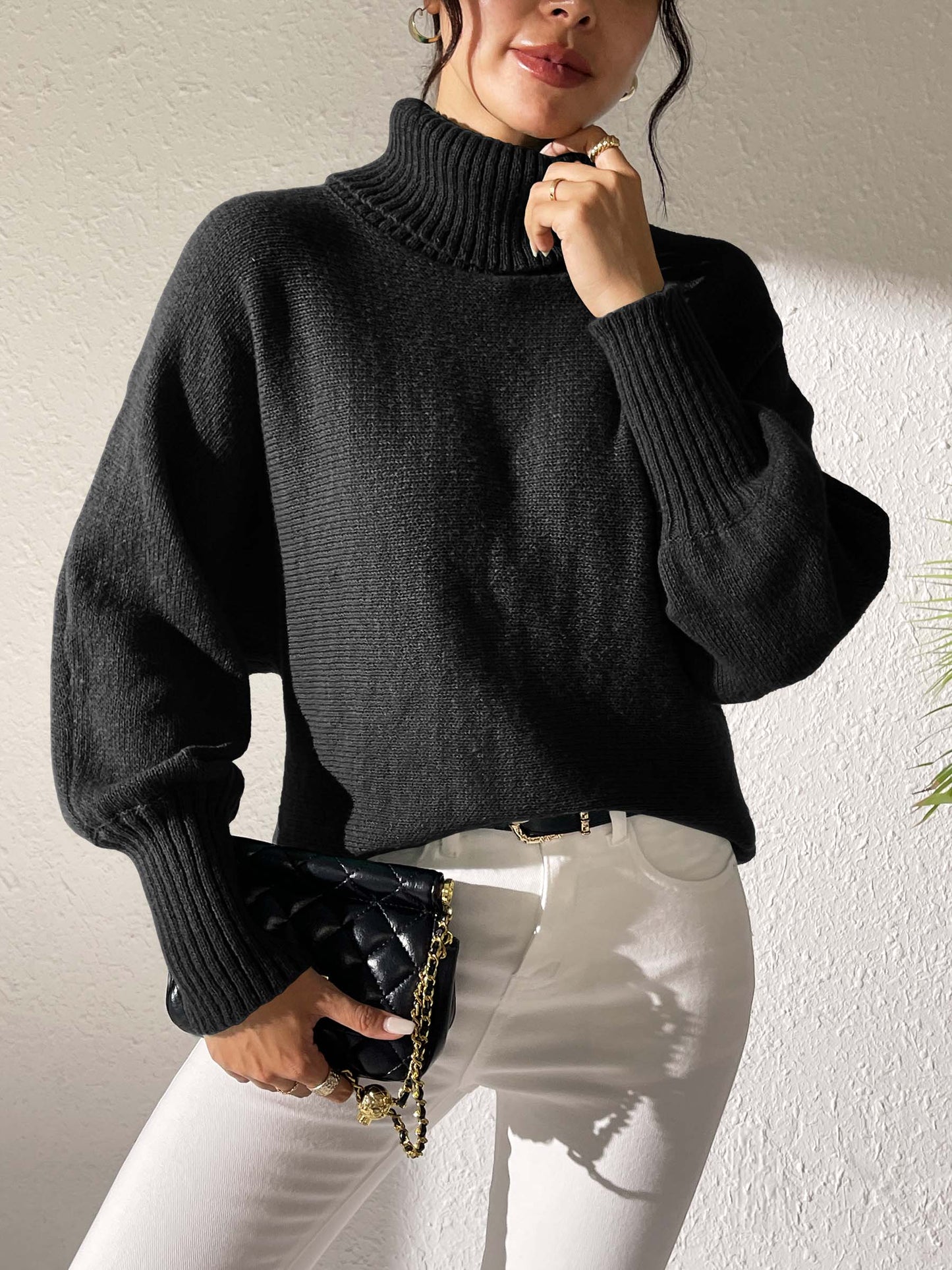 Cozy stretch turtleneck sweater for all occasions