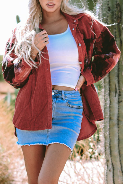 Gold Flame Oversized Corduroy Jacket