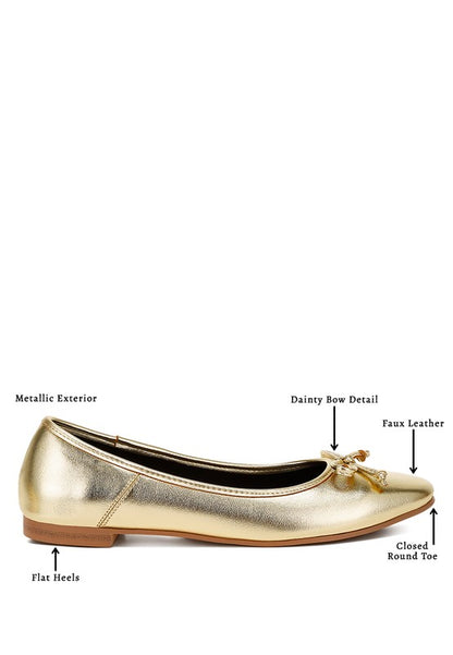 Metallic bow detail flats