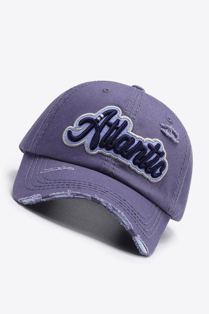 ATLANTIC Graphic Distressed Baseball Cap.