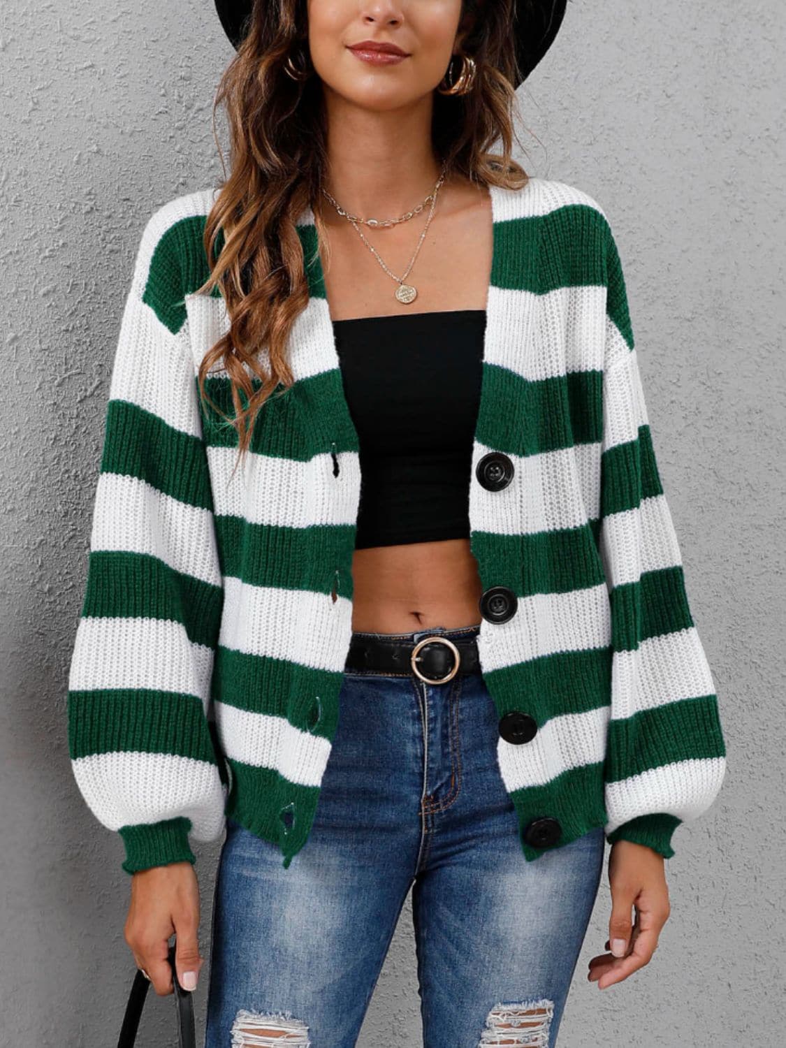 Chic Long Sleeve Striped Sweater