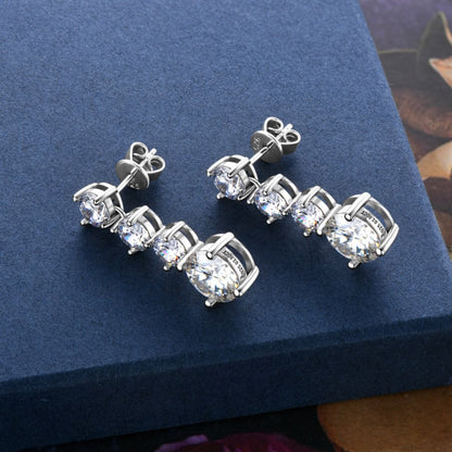 4 Carat Moissanite 925 Sterling Silver Earrings.