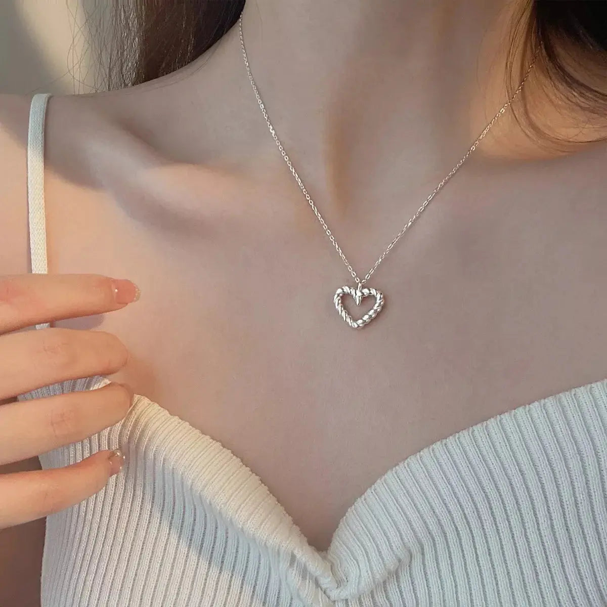 925 Sterling Silver Heart Necklace Simply Love