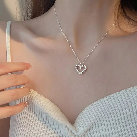 925 Sterling Silver Heart Necklace Simply Love